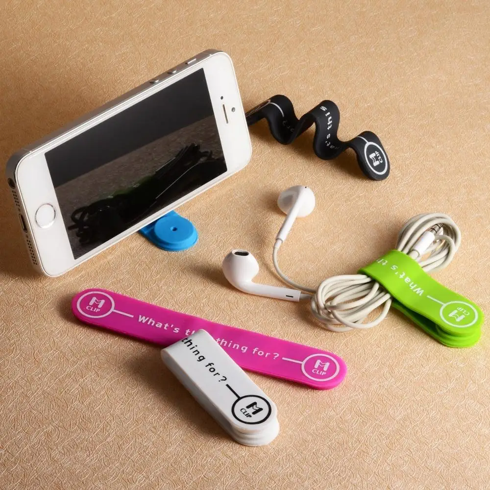 Держатель-органайзер для кабелей и наушников из мягкого ПВХ