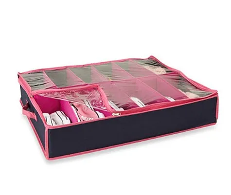 12-пара под кроватью для хранения обуви Organizer (ОРГАНАЙЗЕР) в темно-