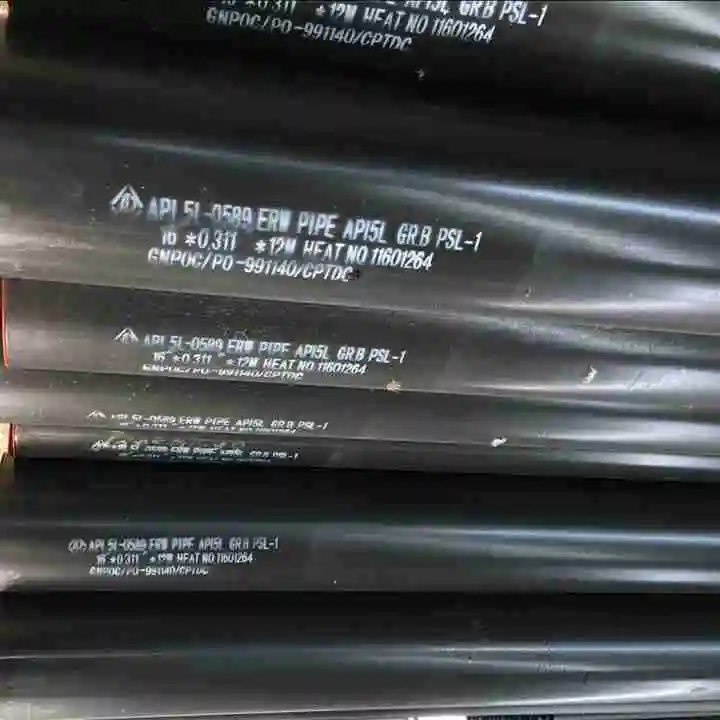 ASTM A53 Gr. B Ms erw горячекатаная углеродистая черная стальная труба размер 3/4 1 2 4 дюйма для нефтепровода и
