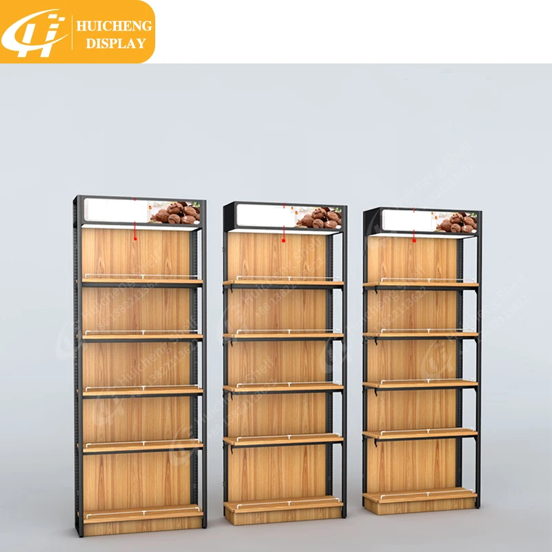 Customized Supermarket Wooden Shelf  rack display racks gondola shelving Supermarket Shelves