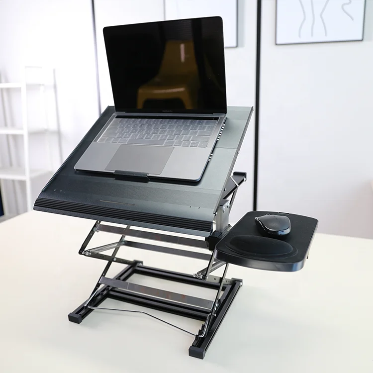 Converter Ergonomic Sit To Stand Desk Gas Spring Office Workstation Anti Fatigue Stand Up Down Desk Sit Stand Workstation