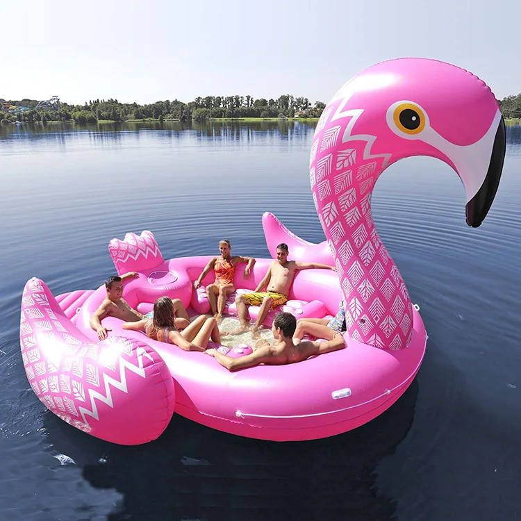 4-6 persons huge inflatable flamingo pool float lake floating island