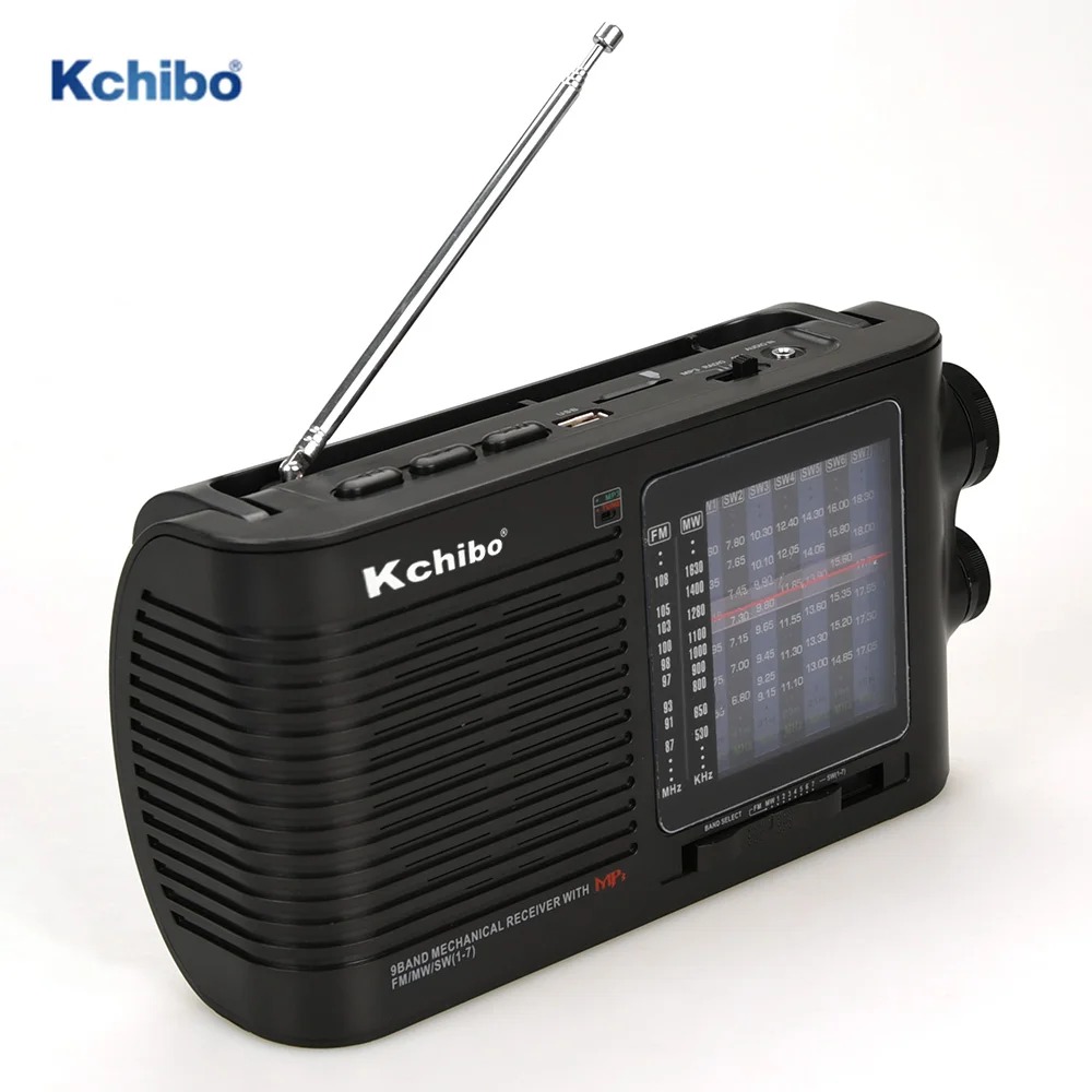 Kchibo no screen 220V AC power supply FM/MW/SW1-7 with MP3 player 9 band radio