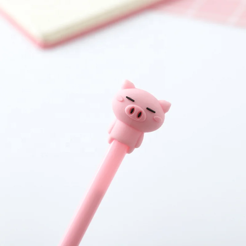 
Student Gift Signature Cute Pink Pig Shape Cartoon Kawaii Black Gel Pen 