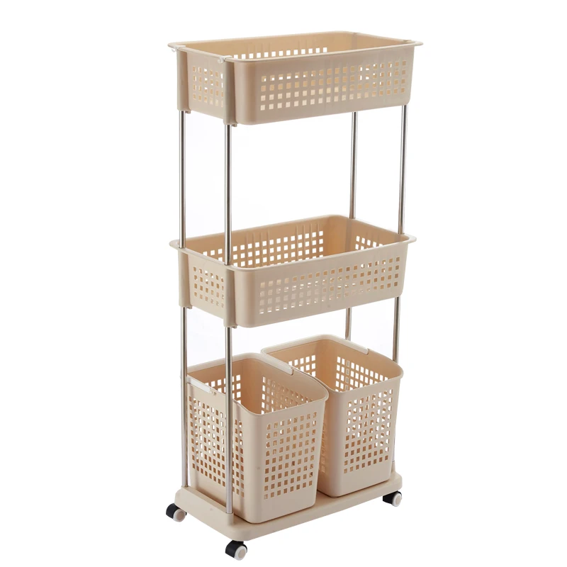 Hot sale  bathroom use plastic folding storage basket shelf