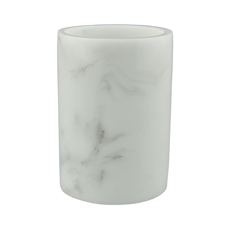 Wholesale White Resin Marble Tumbler for Bathroom Mouth Wash