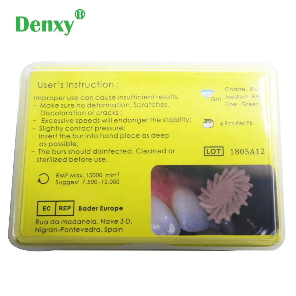 Стоматологический резиновый Алмазный композитный Полировочный диск Denxy