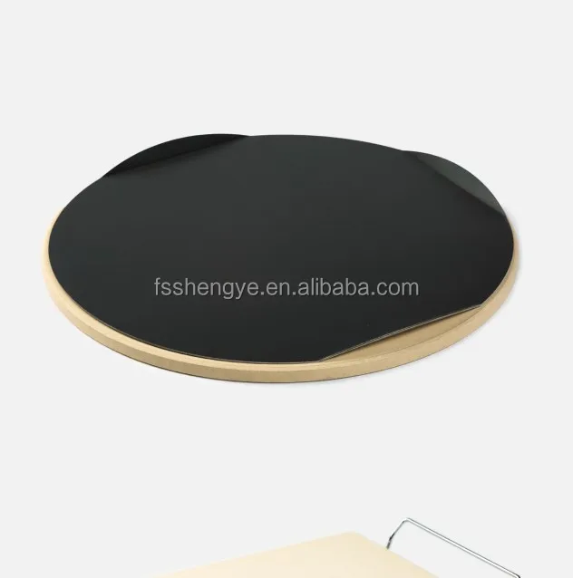 Pretty small pizza stone 8 inches in diameter personal pan pizzas black glaze on top BBQ stone