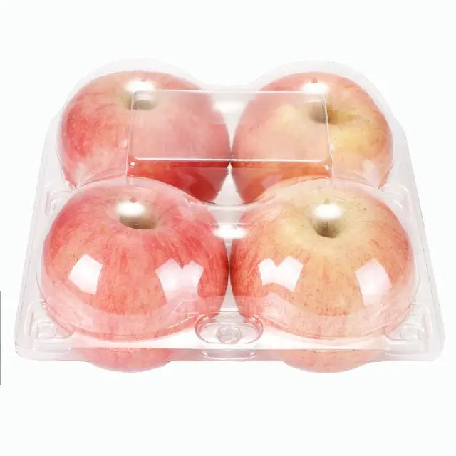 Custom Clear Fruit Punnet Disposable PET Plastic Strawberry Clamshell Packaging Box