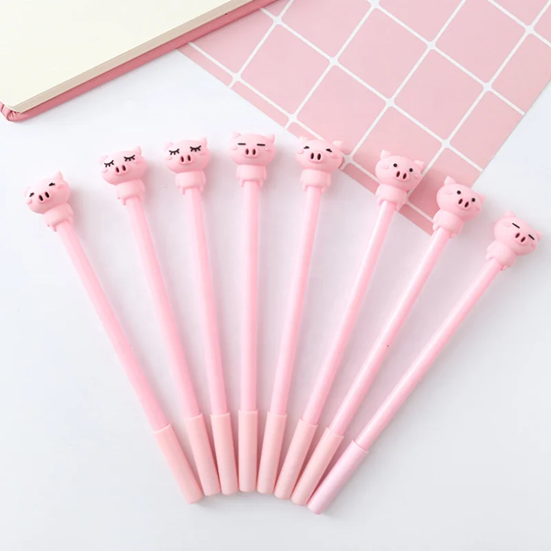 
Student Gift Signature Cute Pink Pig Shape Cartoon Kawaii Black Gel Pen 