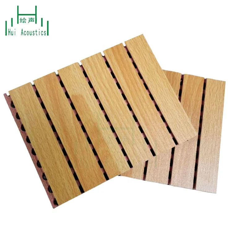 Wooden Grooved Acoustic Ceiling Board Decorative Fireproof Groove Panels Wooden Groovy Ceiling Acoustic Panel