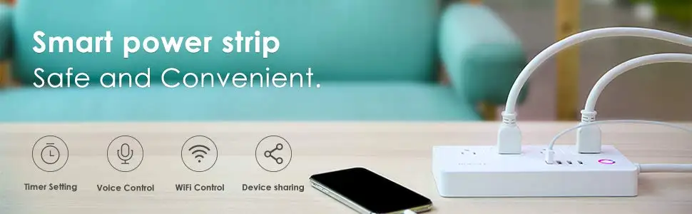 Устройство защиты от перенапряжения нам WiFi смарт-удлинитель с 4 розетками переменного тока и usb-порта поддержка Alexa Google Home IFTTT