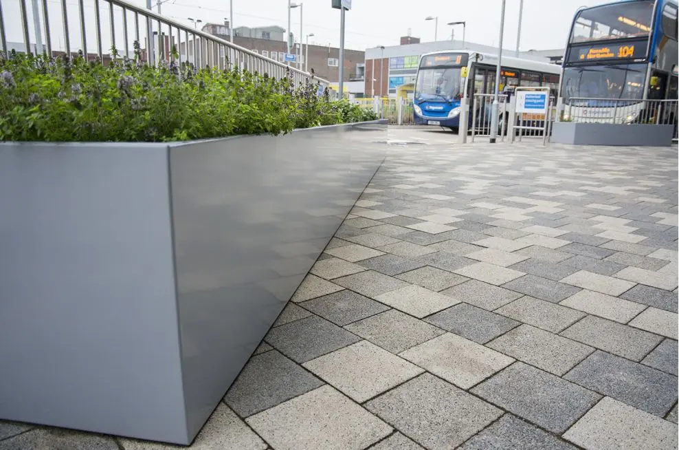 Большой горшок с порошковым покрытием на заказ, длинный горшок для цветов, прямоугольная коробка для растений