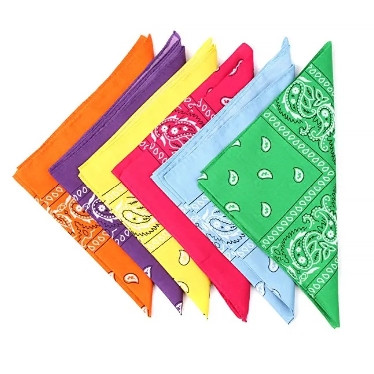 Assorted color 22inch 100%cotton Neon Cowboy Bandana