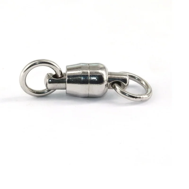 Stainless Steel Double Ball Bearing Fishing Swivel Connector Solid Welded Rings