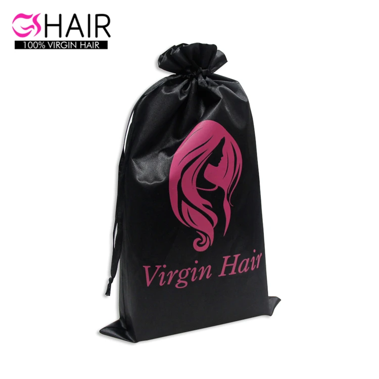 Custom satin bag custom logo black satin bag for hair,satin hair bags custom logo,custom satin bags for hair extensions/bundles