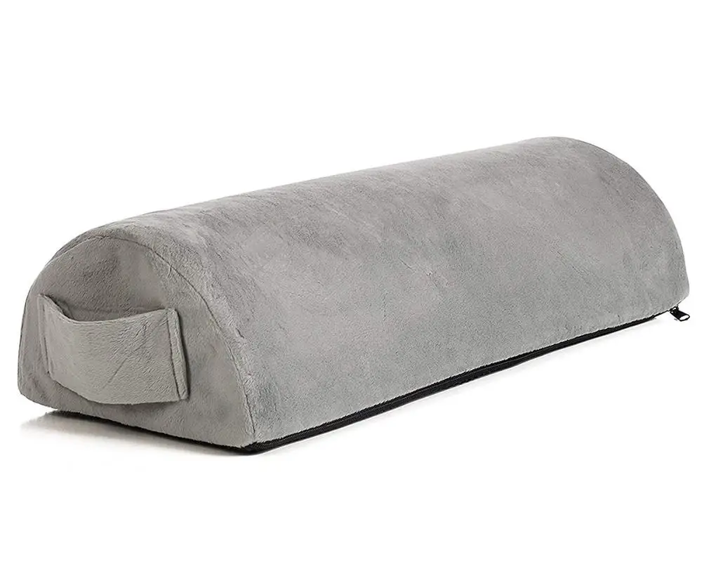 Half Moon Bolster Pillow Wedge for Side Sleepers, Leg Elevation, Knee Support Reduces,Removable Washable Cover