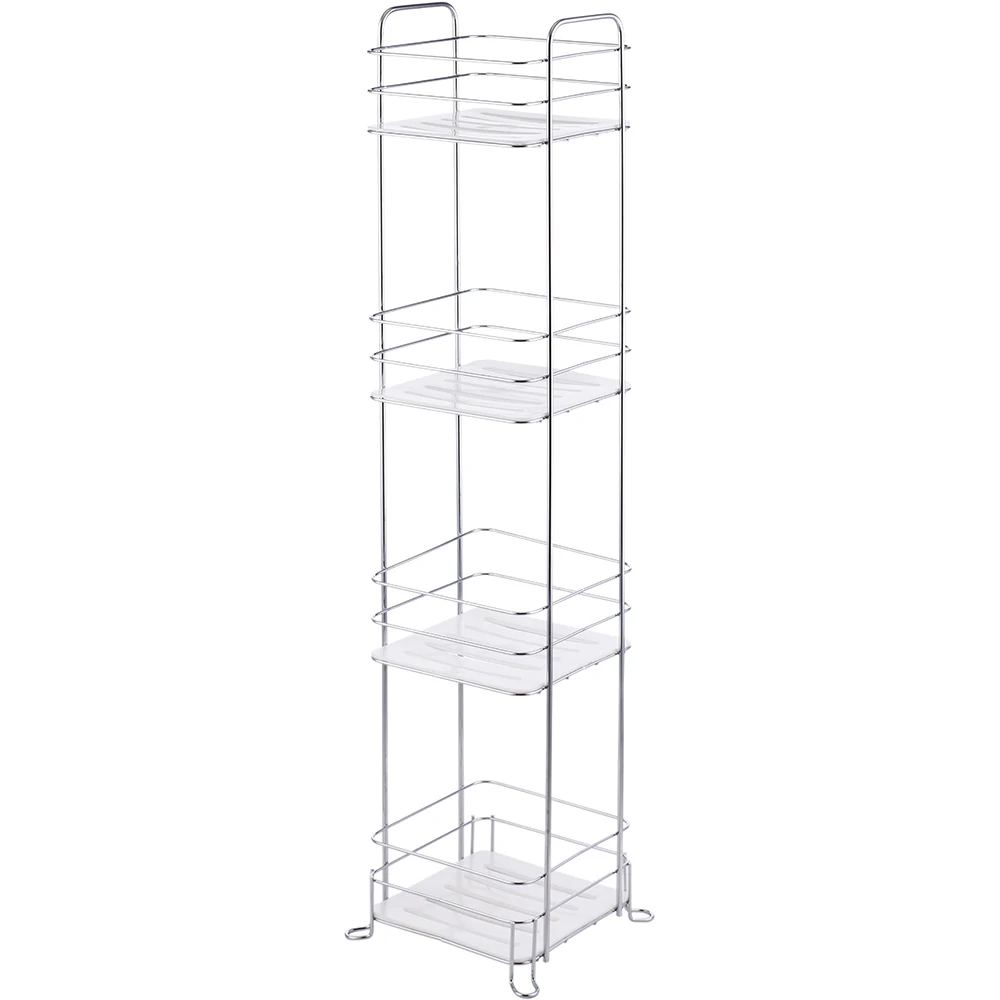 4 layer popular wall mounted bathroom accessory organizer shelf rack shower shampoo storage rack wire rack with tray