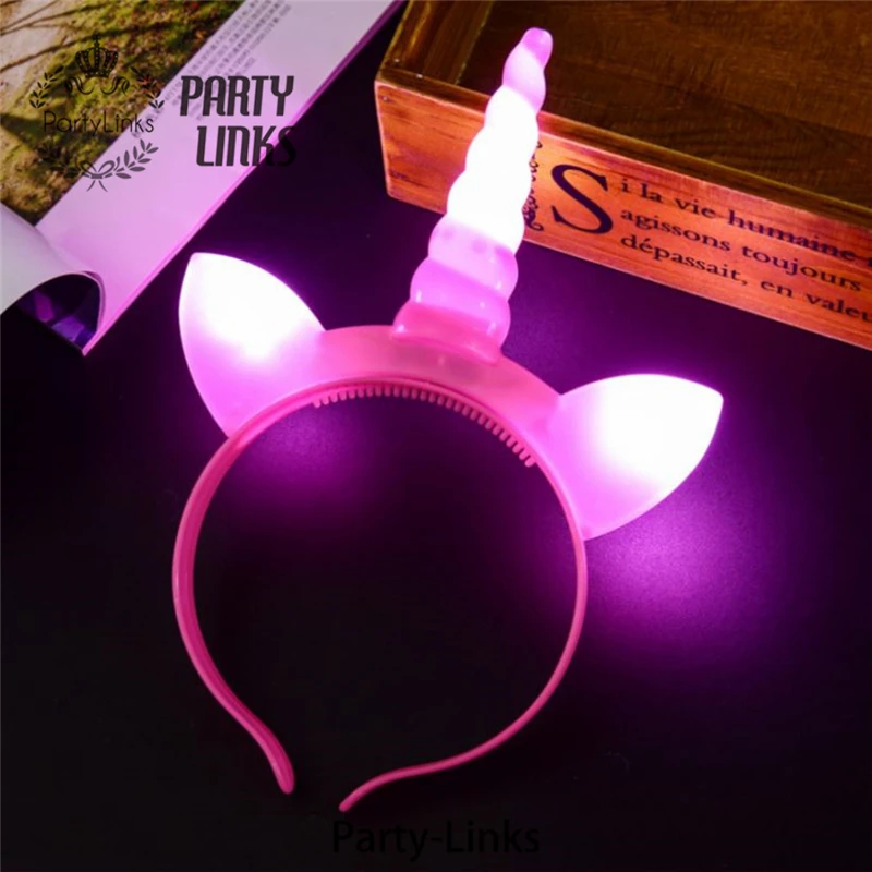 Wholesale Unicorn Party Supplies Girls Hair Accessories Light Up Led Unicorn Headband