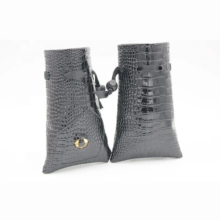 Hot sale custom logo small Drawstring Bag PU Leather game Dice Pouch with dragon eye