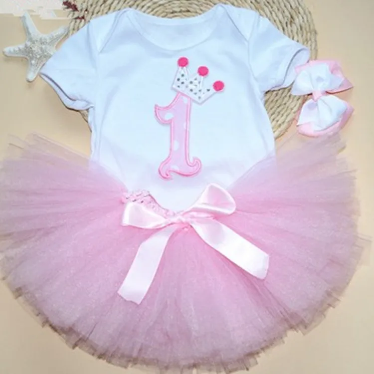 Factory Price Cute Girl Baby Clothes Cotton Top With Mesh Dress Baby Girl Sets