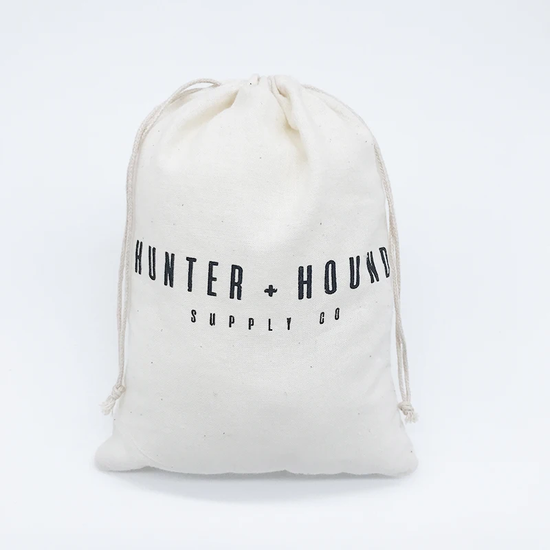 
Customized Logo Acceptable Natural Drawstring Cotton Pet Food Bags 