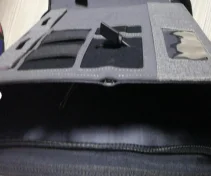 Gray wireless charging portfolio USB powerbank with holders notepad tablet stands