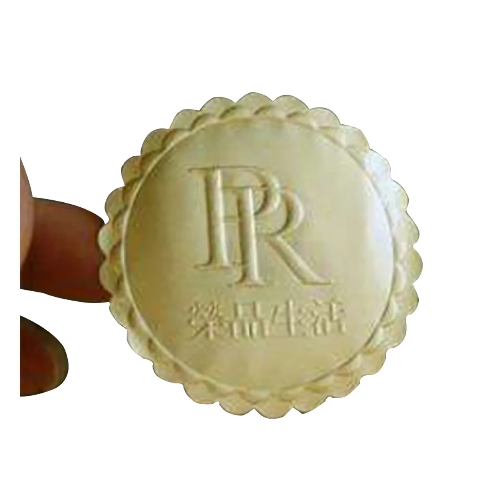 Customised Gold Embossed Logo Sticker Adhesive Stamping Silver Label
