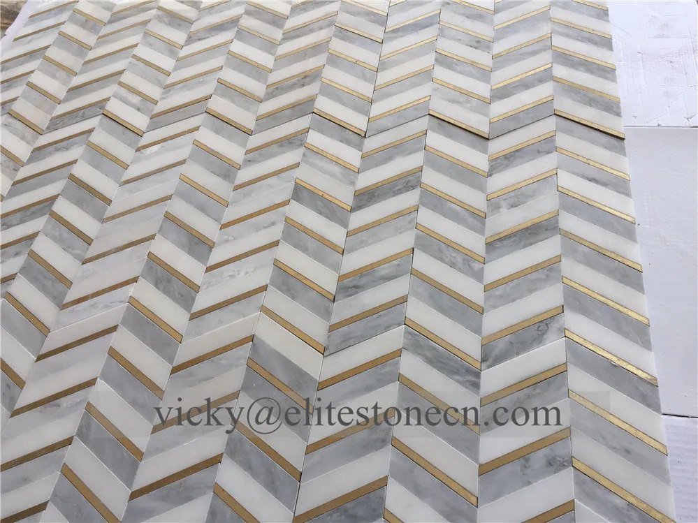 Custom Factory Brass Marble Mosaic Tile with Good Quality