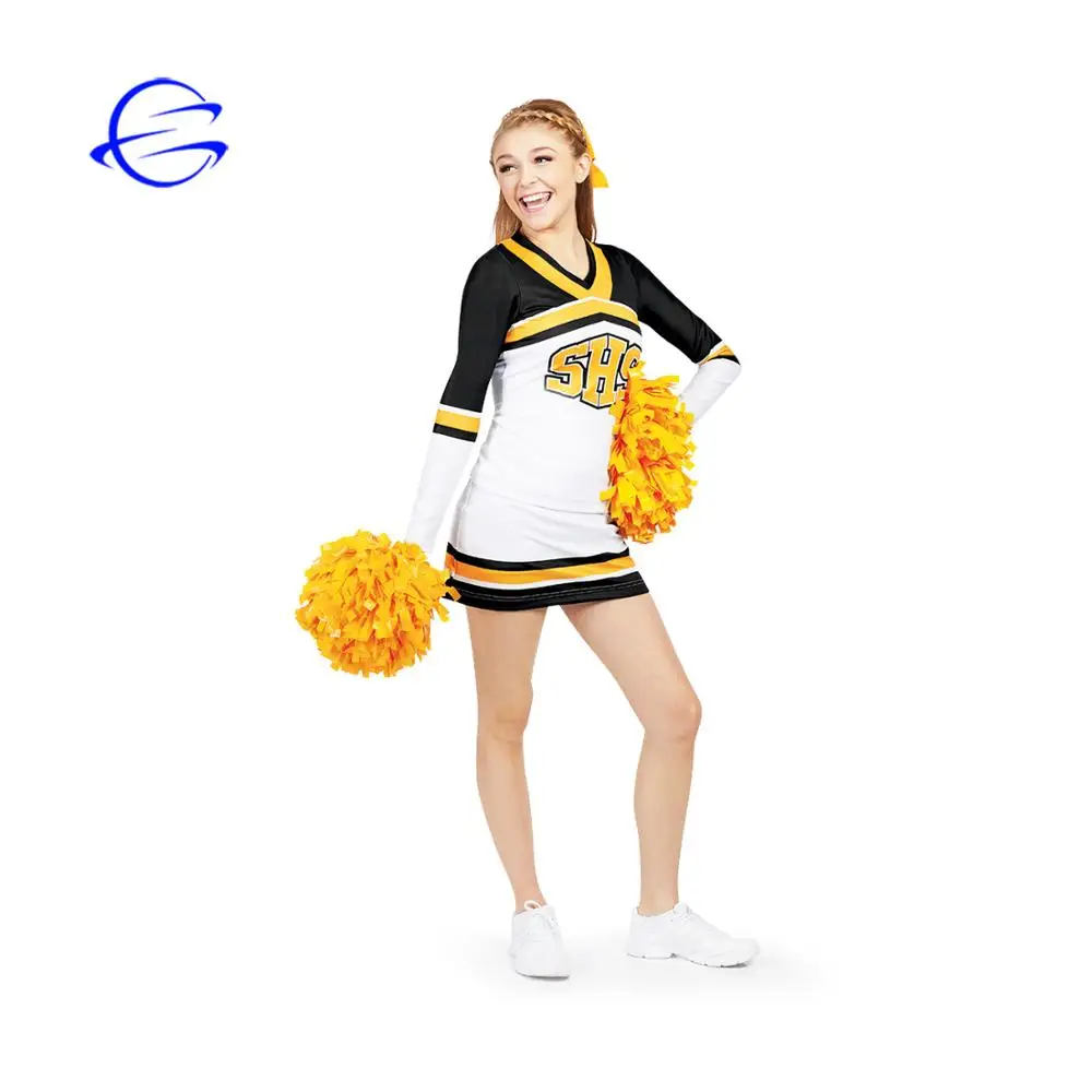 
Hot Design Latest Design Wholesale Custom Sublimated Long Sleeve Cheerleading Uniform 