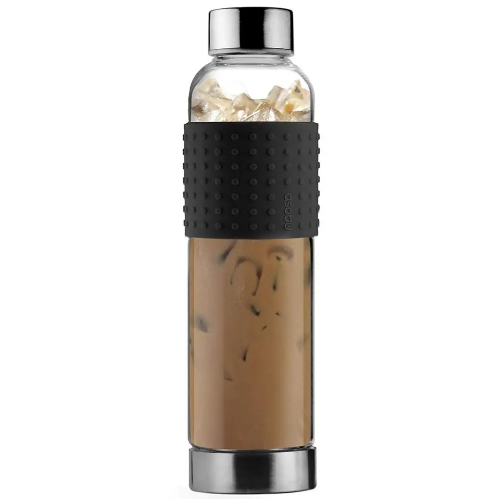 14oz Ice Tea and Coffee Infuser Cold Brew Glass Water Bottle With Silicone Sleeve