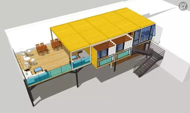 Factory Direct price easy install Steel structure prefabricated house with a balcony