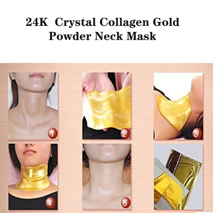 
Wholesale aging-resistant Anti-wrinkle anti-aging Golden facial Collagen Crystal neck mask 