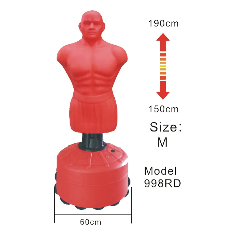 
Adjustable Rubber boxing punching man body Taekwondo Sand filled base punching bag 