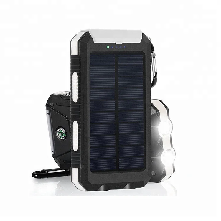 Водонепроницаемый солнечное зарядное устройство Power Bank 20000 мАч Dual USB Солнечное зарядное устройство путешествия Powerbank для всех телефонов