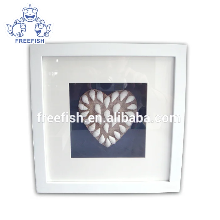 Mini 3D seashell art shadow box frame,  Wooden Picture Frame Black 3d Shadow Box For Desktop and Wall Hanging