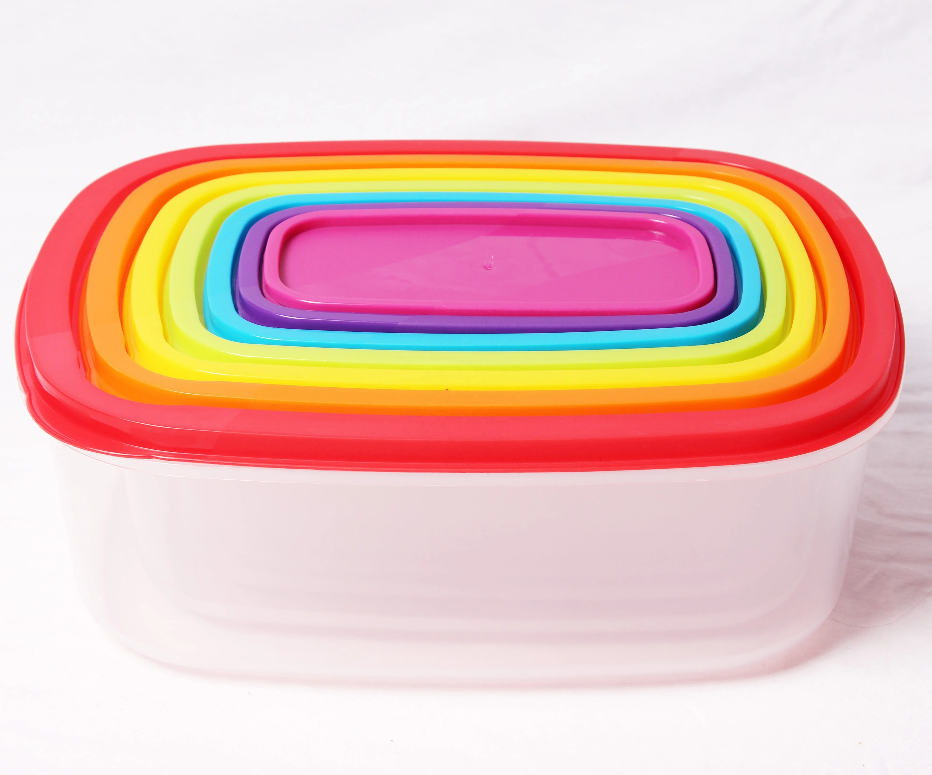 7pk Rectangular rainbow container