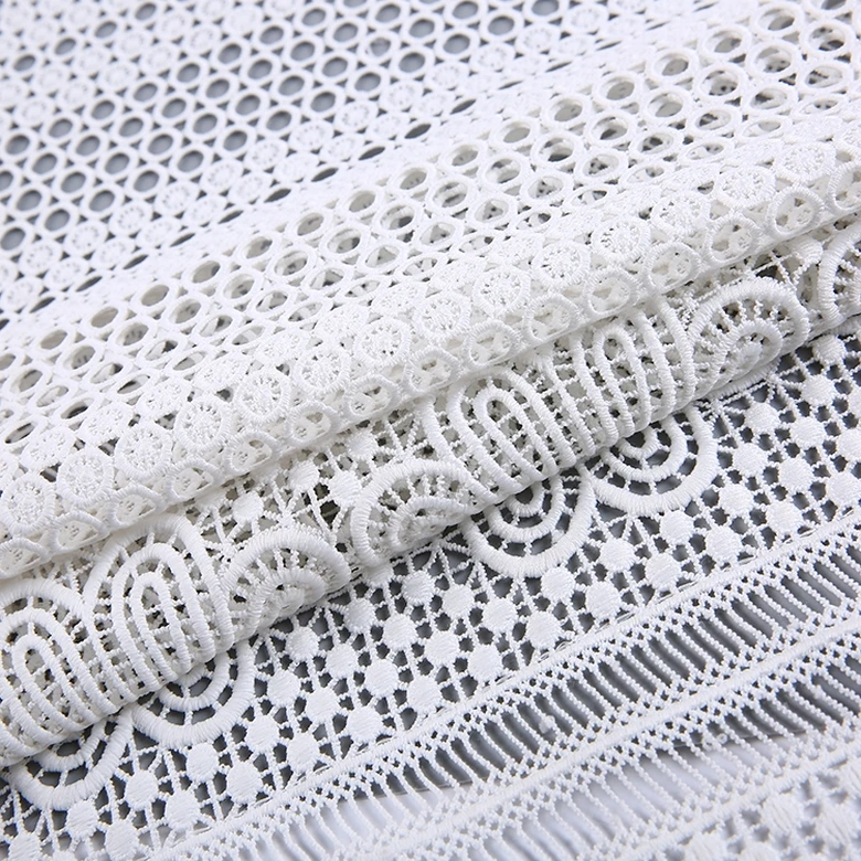 HA-13933C современный дизайн водорастворимые химические вещества объемная белая причудливая кружевная Французская ткань