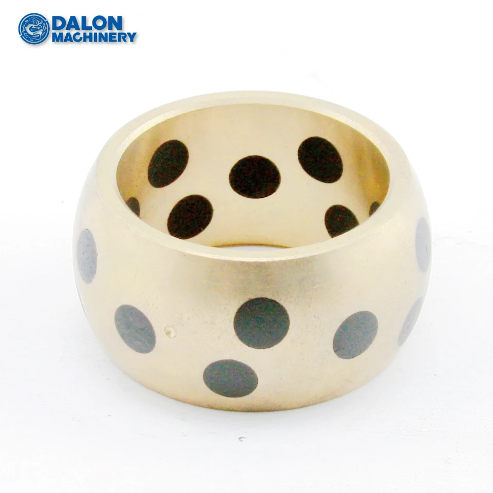 SAE841 self-lubo self lubricating oiless solid graphite lubrication inserted flanged gunmetal brass bronze sliding bearing