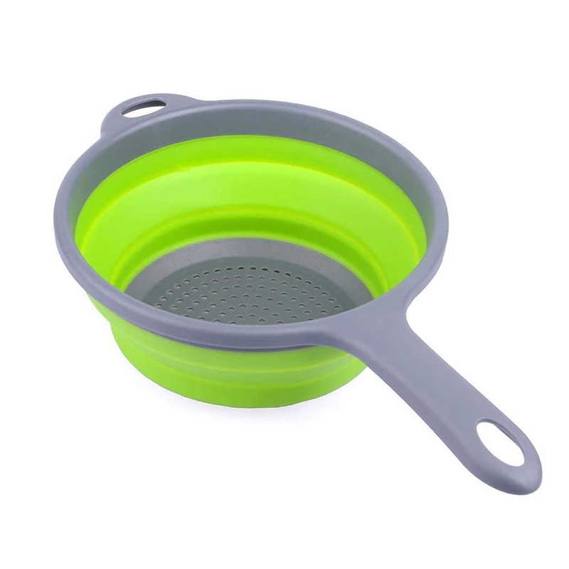 Kitchen Foldable Silicone Strainers,Collapsible Colanders with Handles,Space-Saver Folding Strainers Colander