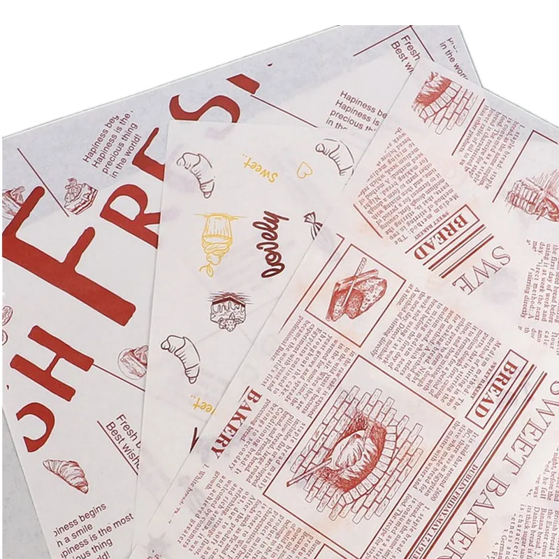 Brown kraft paper burger hamburger wrapper sandwich food packaging paper printed grease proof food wrapping paper