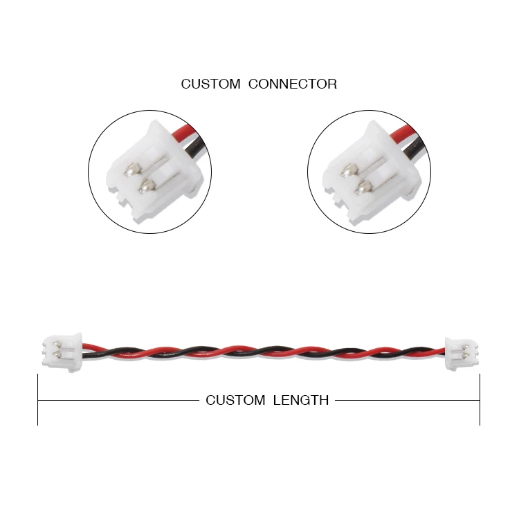 Sino Media Custom Molex 2 Pin 2510 Connector led power Jumper Wire Cable