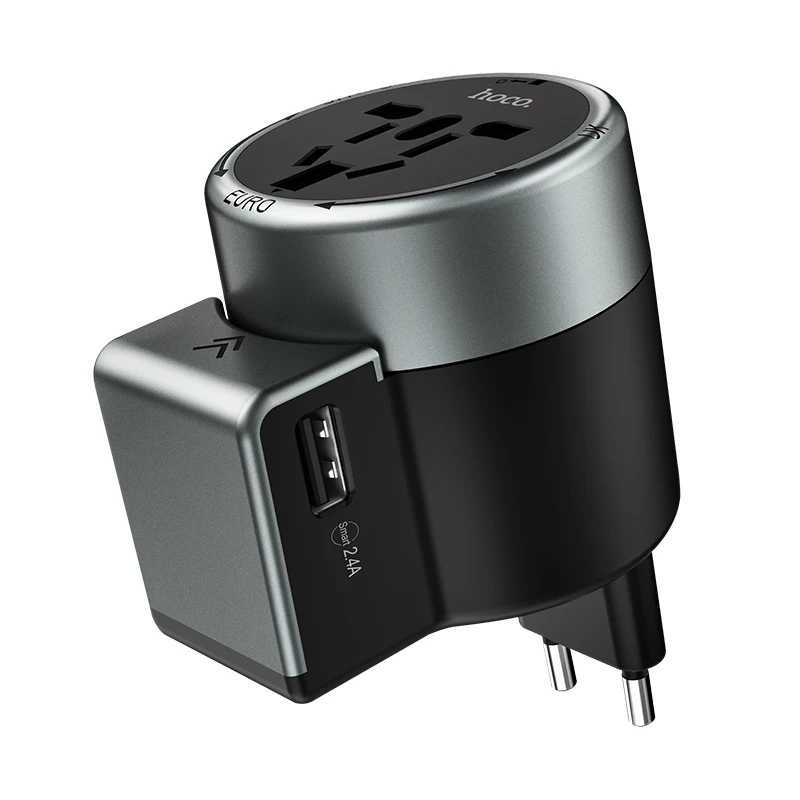 HOCO AC4 Dual Port Rotating Charging Universal Converter 2.4A Travel Charger