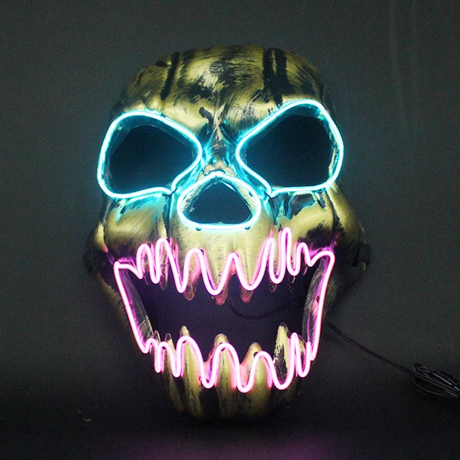 New Halloween LED Light-Up Rave Mask Plastic Christmas and Halloween Party Accessory