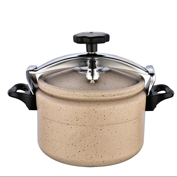 Aluminium pressure cooker with Milk white marble coating