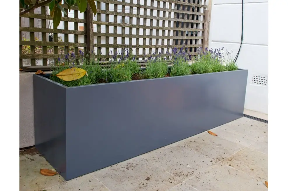 Powder coated aluminum rectangular planters