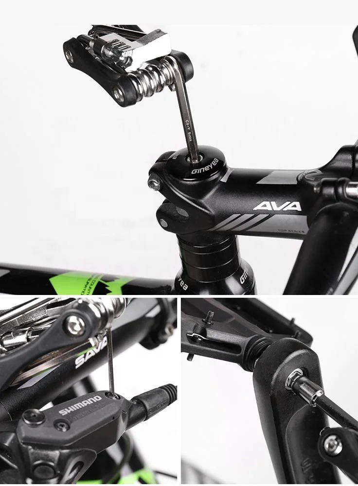 Оптовая продажа, портативный многофункциональный инструмент для ремонта велосипедов, 11 в 1