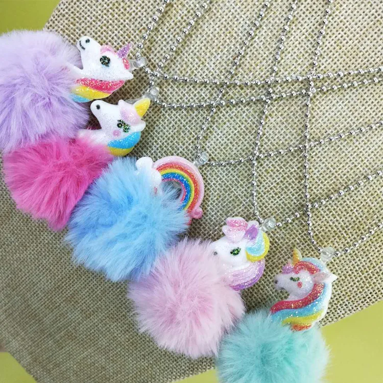 Fashion 5 Colors unicorn party favors kids unicorn necklace