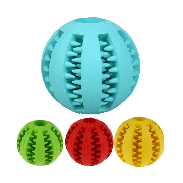 Healthy Rubber Interactive Leakage Food Guard Dog Chew Toys Soft Elastic Dental Dog Chew Ball