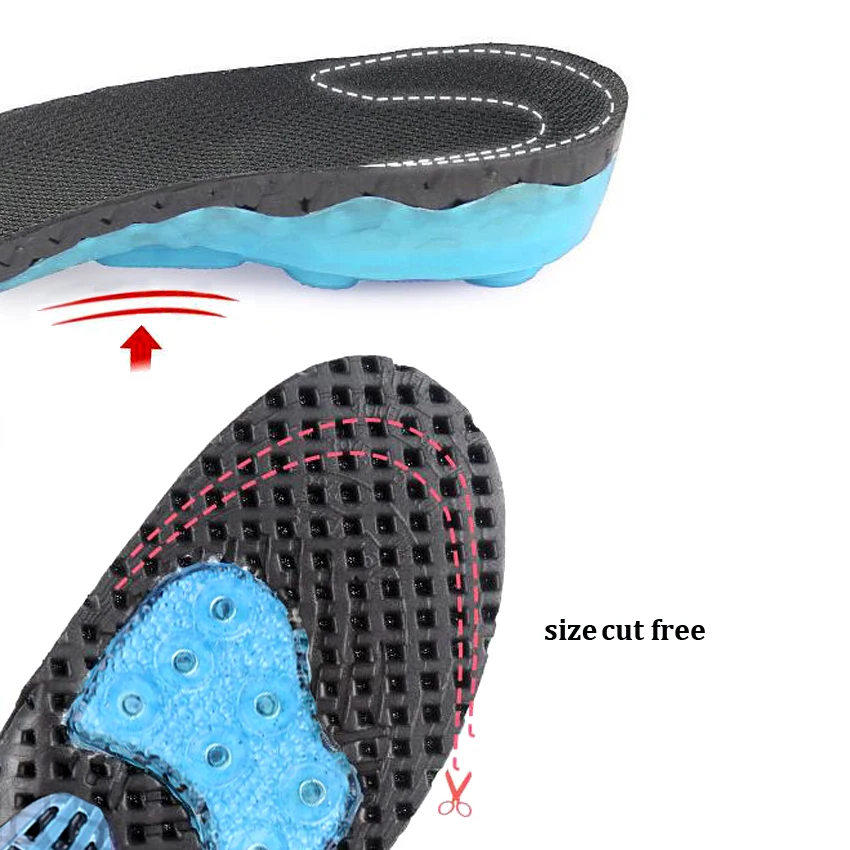 Tpu Gel Shock Absorption Anti-Skid Sports Insole Sweat-Absorbent Breathable Spring Insole Orthopedic Shoe Inserts HA00803
